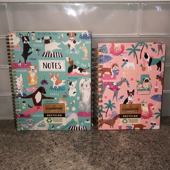✨NWT✨ Clementine Paper Spiral Notebook Journal Notebook Set of 2 Dog Print Theme - Picture 3 of 15